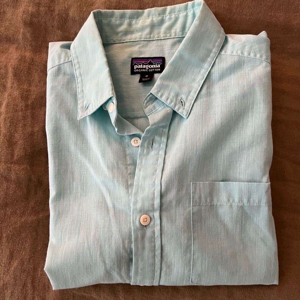 Men’s M - Linen Button Down SS Shirt